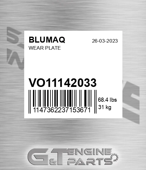 VO11142033 Wear Plate for BLUMAQ
