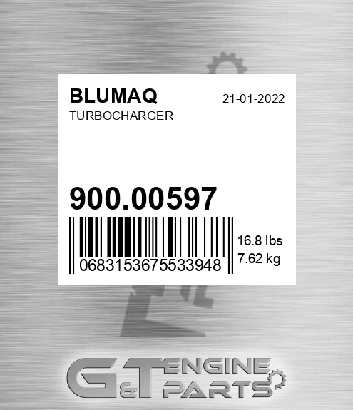 900.00597 Turbocharger for BLUMAQ