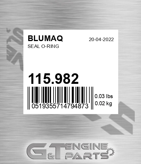 115.982 Seal O-ring for BLUMAQ