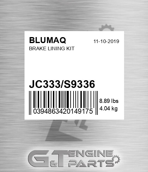 JC333/S9336 Brake Lining Kit for BLUMAQ