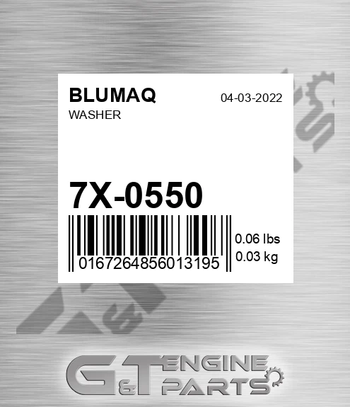 7X-0550 Washer for BLUMAQ
