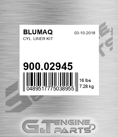 900.02945 Cyl. Liner Kit for BLUMAQ