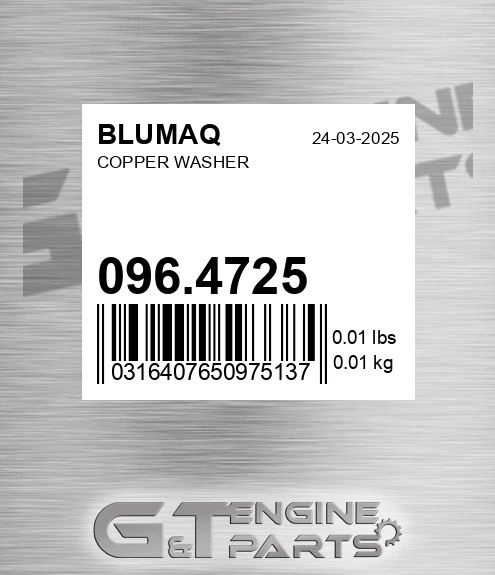 096.4725 Copper Washer for BLUMAQ