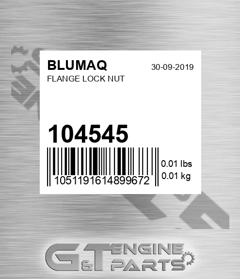 104.545 Flange Lock Nut for BLUMAQ