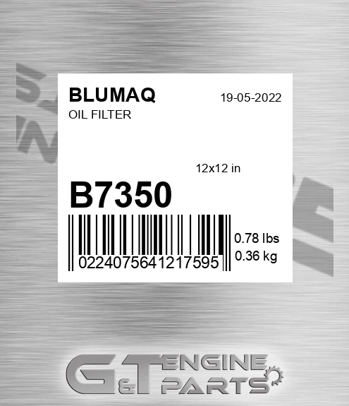 B7350 Oil Filter for BLUMAQ