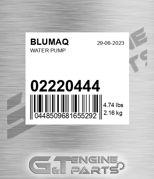 02220444 Water Pump for BLUMAQ
