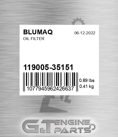 119005-35151 Oil Filter
