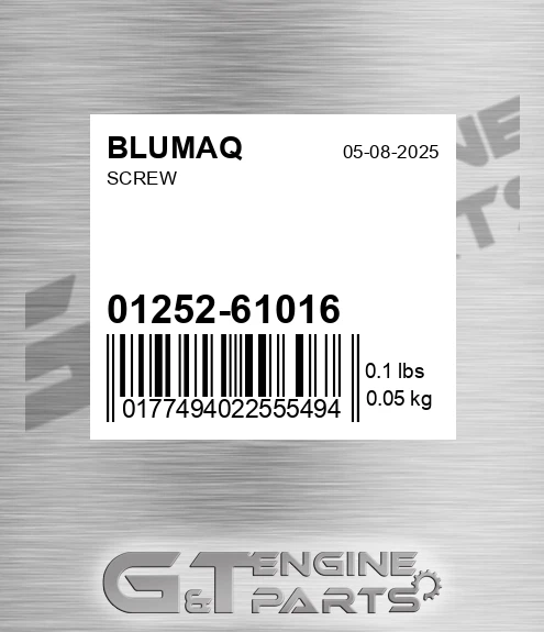 01252-61016 Screw for BLUMAQ
