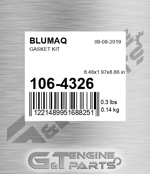 106-4326 Gasket Kit for BLUMAQ