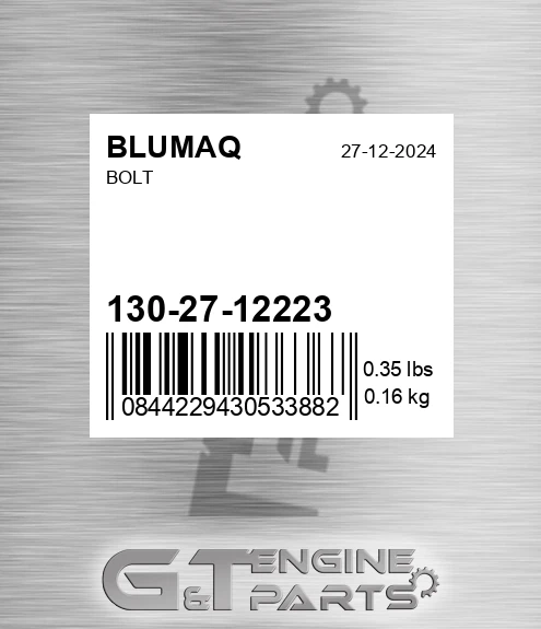 130-27-12223 Bolt for BLUMAQ