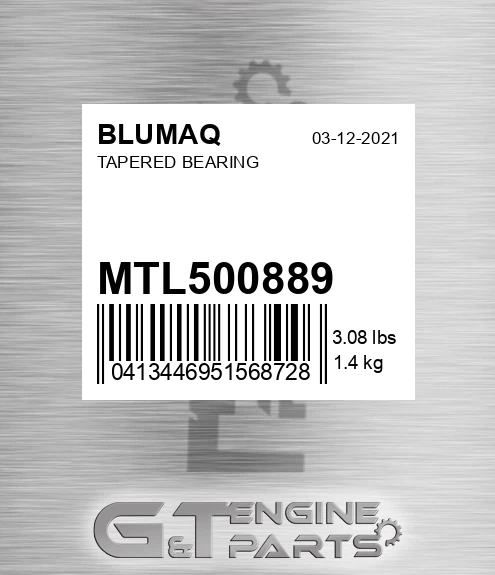 MTL500889 BLUMAQ Tapered Bearing