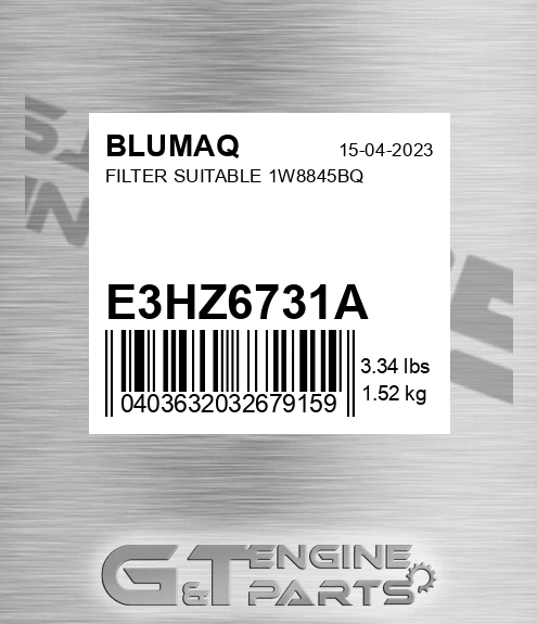 E3HZ6731A Filter Suitable 1w8845bq for BLUMAQ
