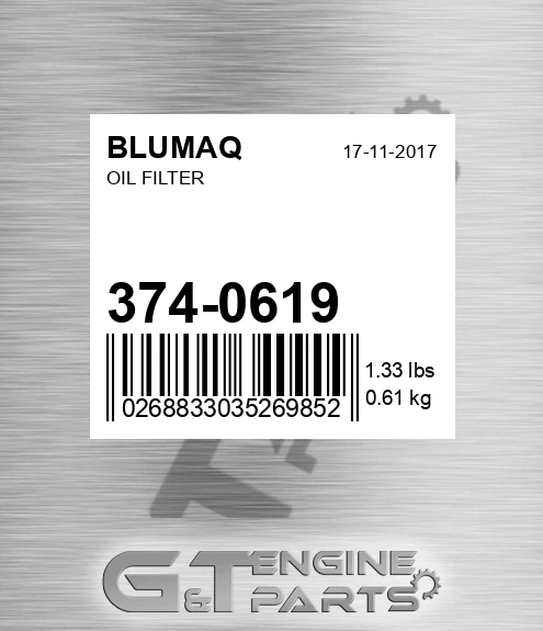 374-0619 Oil Filter for BLUMAQ