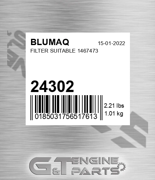 24302 BLUMAQ Filter Suitable 1467473