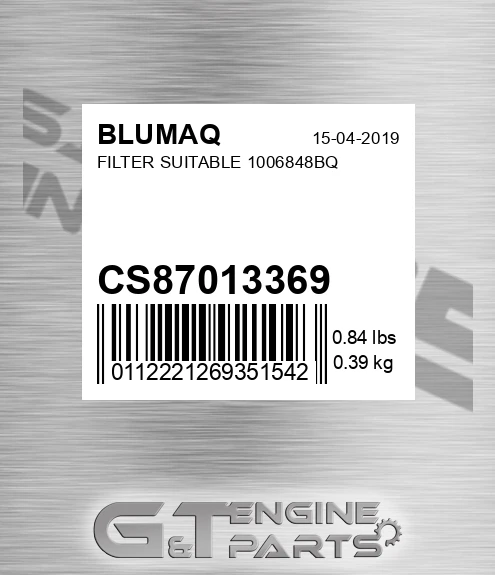 CS87013369 BLUMAQ Filter Suitable 1006848bq