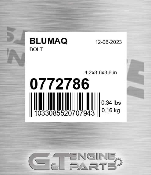 077-2786 Bolt for BLUMAQ