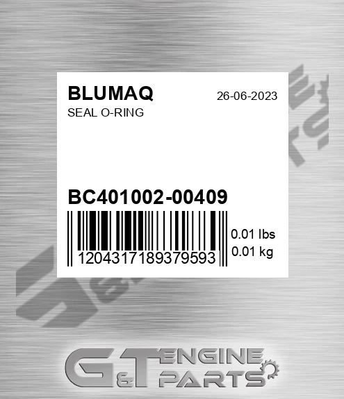BC401002-00409 Seal O-ring for BLUMAQ