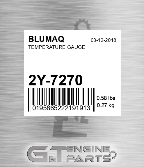 2Y-7270 Temperature Gauge