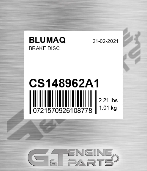 CS148962A1 Brake Disc for BLUMAQ