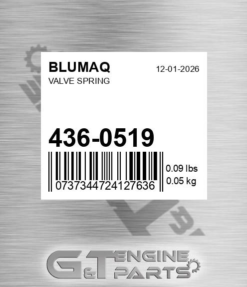 436-0519 Valve Spring for BLUMAQ