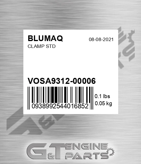 VOSA9312-00006 Clamp Std for BLUMAQ