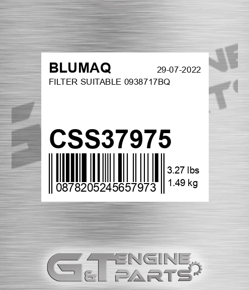 CSS37975 Filter Suitable 0938717bq