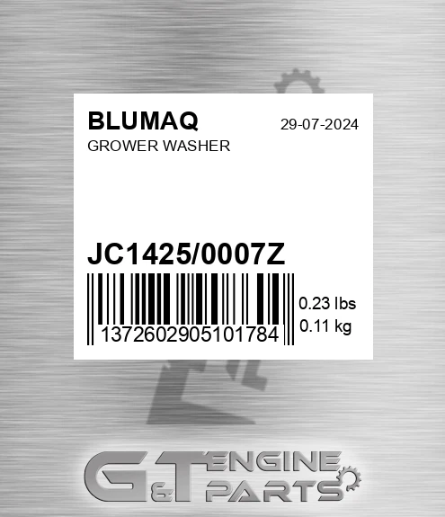 JC1425/0007Z Grower Washer for BLUMAQ