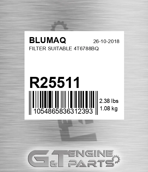 R25511 Filter Suitable 4t6788bq