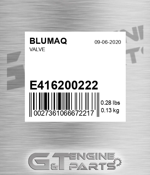 E416200222 Valve