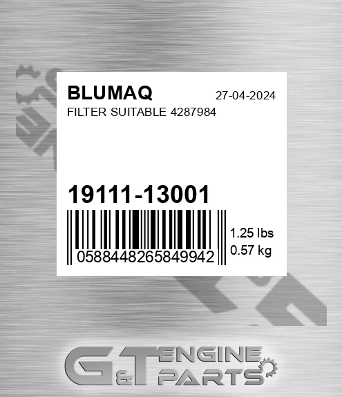 19111-13001 Filter Suitable 4287984