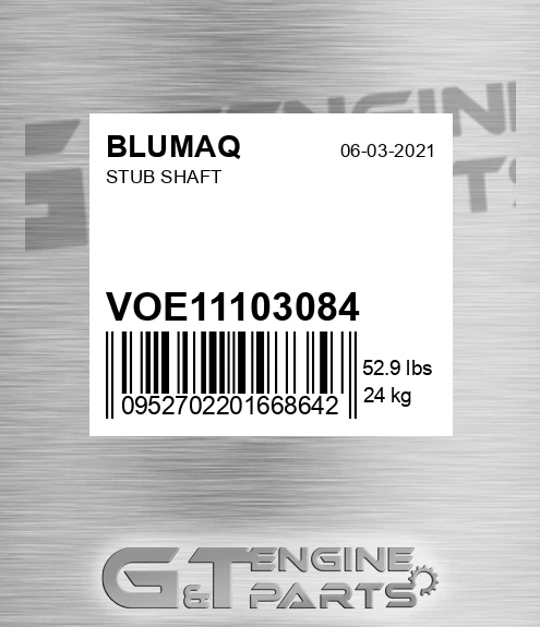 VOE11103084 Stub Shaft for BLUMAQ