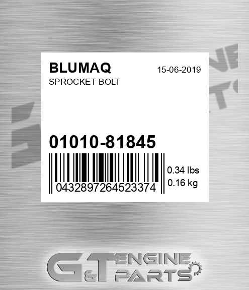 01010-81845 Sprocket Bolt for BLUMAQ