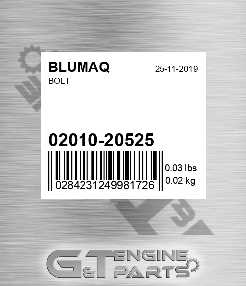 02010-20525 Bolt for BLUMAQ