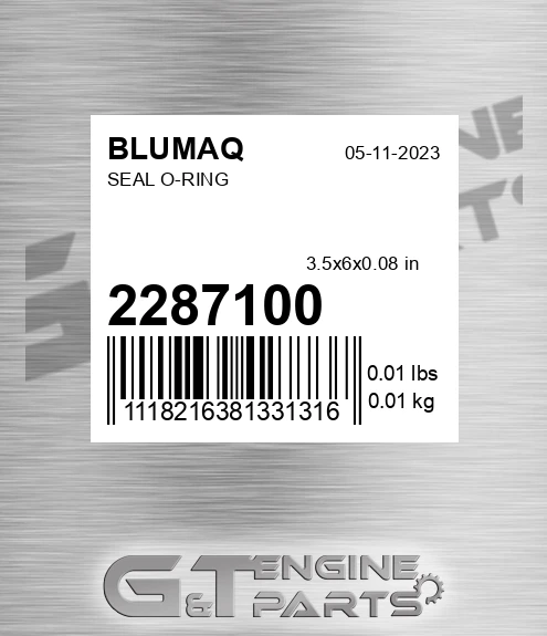 228-7100 Seal O-ring for BLUMAQ