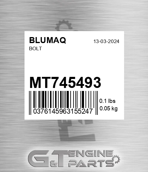 MT745493 Bolt for BLUMAQ