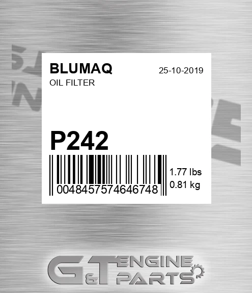 P242 Oil Filter for BLUMAQ