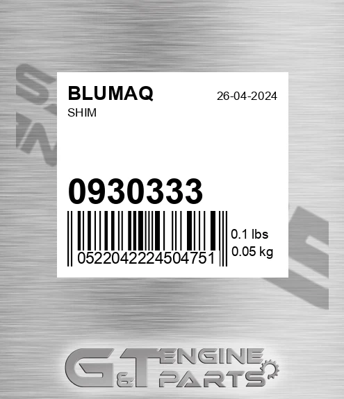 093-0333 Shim for BLUMAQ