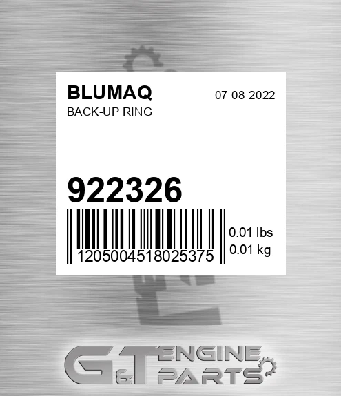 922326 BLUMAQ Back-up Ring