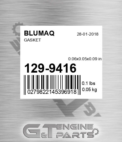 129-9416 Gasket for BLUMAQ