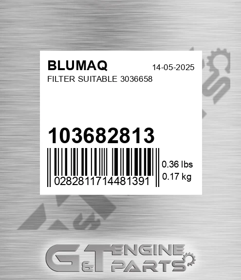 103682813 Filter Suitable 3036658 for BLUMAQ
