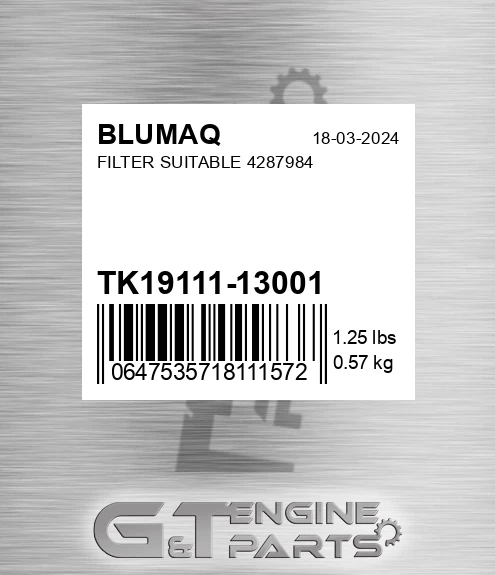 TK19111-13001 Filter Suitable 4287984