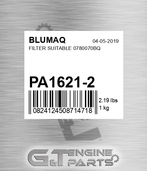 PA1621-2 Filter Suitable 0780070bq for BLUMAQ