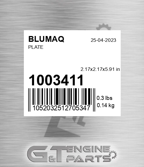 100-3411 Plate for BLUMAQ