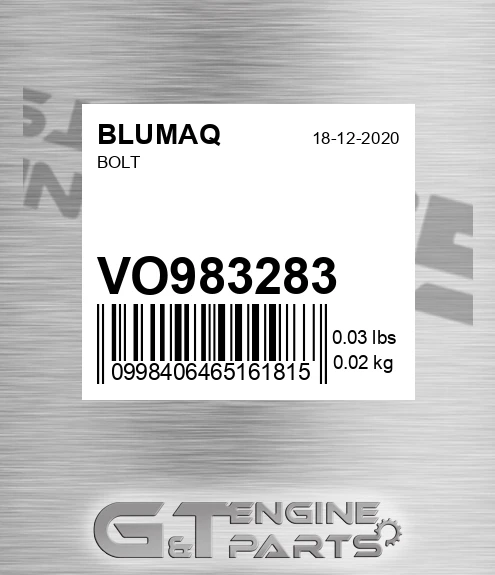 VO983283 Bolt for BLUMAQ