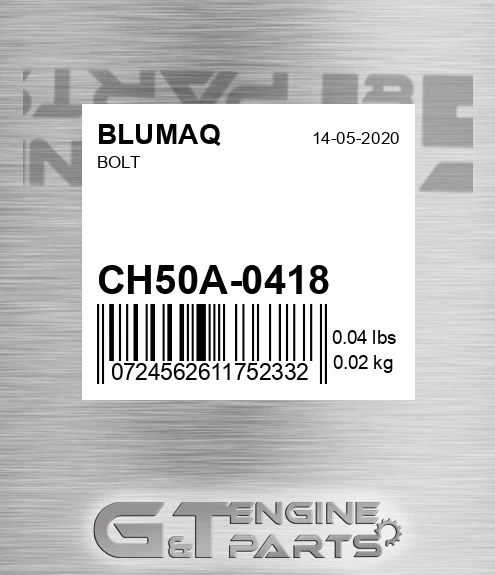 CH50A-0418 Bolt for BLUMAQ