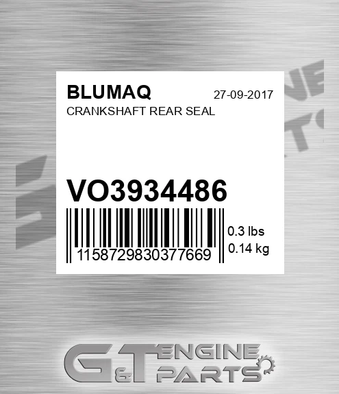 VO3934486 Crankshaft Rear Seal for BLUMAQ