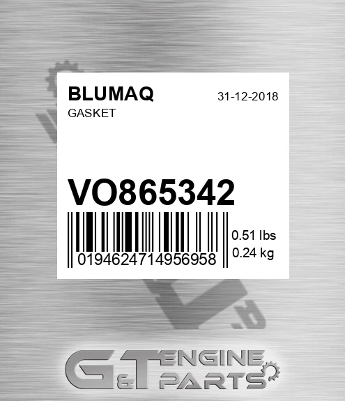 VO865342 Gasket for BLUMAQ