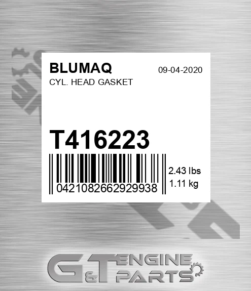 T416223 Cyl. Head Gasket for BLUMAQ