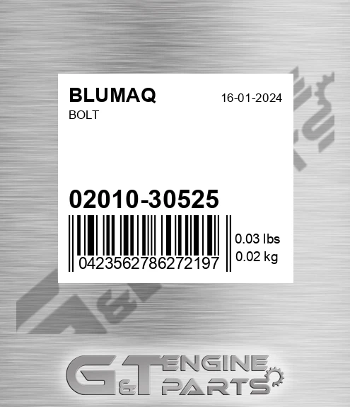 02010-30525 Bolt for BLUMAQ
