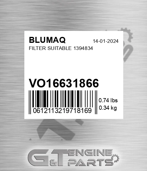VO16631866 BLUMAQ Filter Suitable 1394834